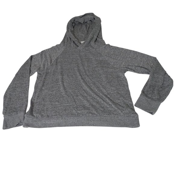 Gap Space Dye Grey Raglan Pullover Hoodie Shirt Women Size M Long Sleeve - Picture 1 of 8